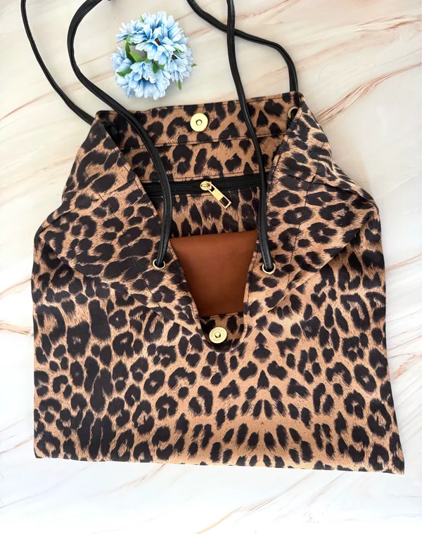 Leopard Print Shoulder Bag Brown - Image 2