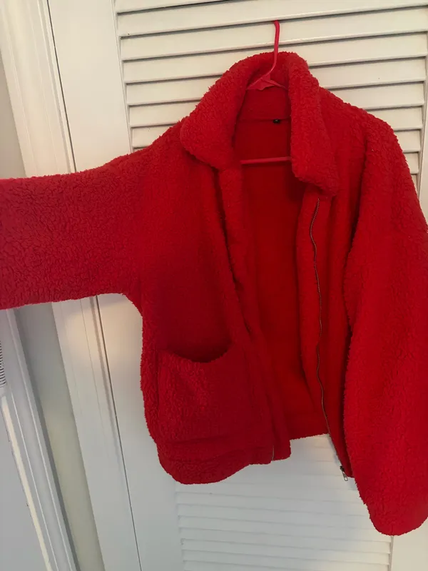 Amazon Red Sherpa Jacket - Image 3