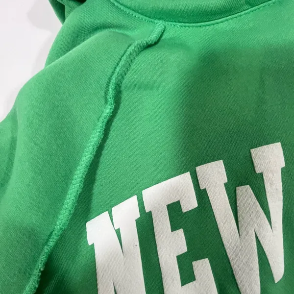 Green Cropped New York Hoodie Oversized Women Sz 8 By Relaxx‎ New - Image 9
