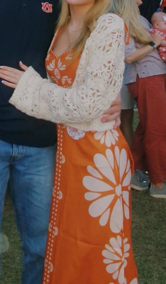 Orange Cut-Out Maxi Dress - Image 3
