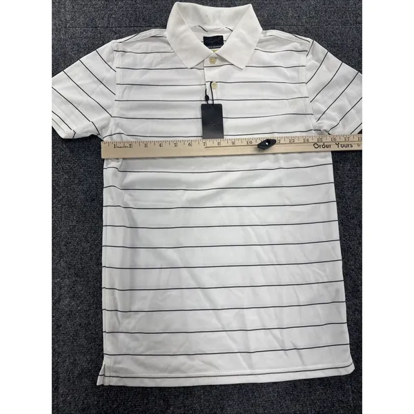 Greg Norman Play Dry Golf Polo Shirt White Black Stripe Women’s Medium NWT - Image 3