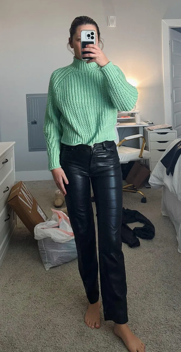 H&M Green Mock Neck Sweater - Image 5
