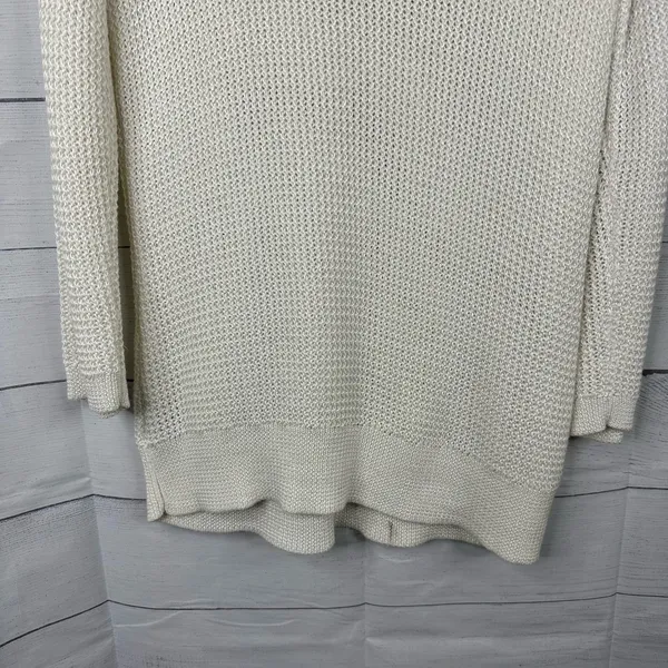 Ralph Lauren LRL Womens XL Open Knit Crochet Long Sleeve Sweater White Beachy - Image 4