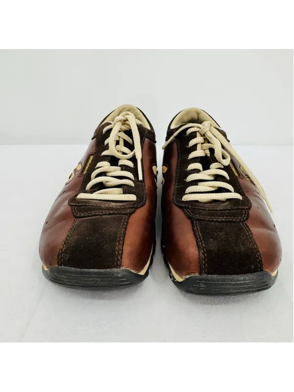 Vtg Y2K Sketchers Sneakers Bowling Shoe Brown Leather Women's 7.5 Retro Grunge - Image 3