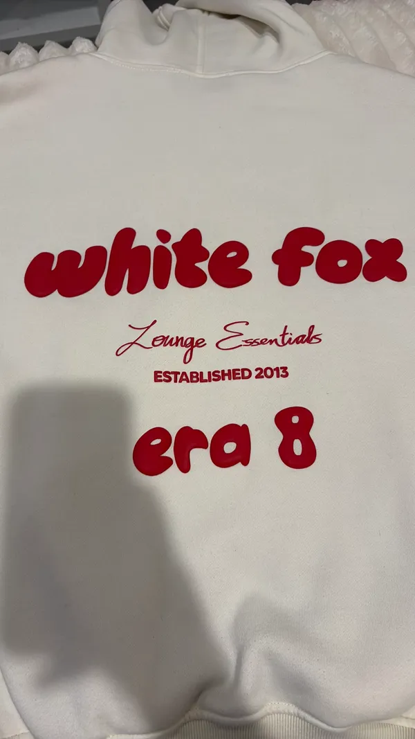 White Fox Era 8 Oversized Hoodie Cherry Cream - Image 7