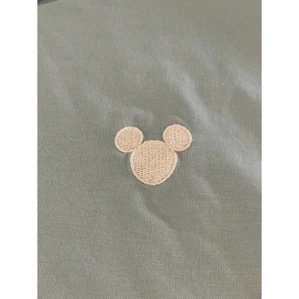Disney Long Sleeve Top Sage Green Embroidered Mickey Size L - Image 2
