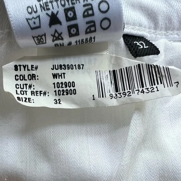 7‎ For All Mankind Cropped Wide Leg White Jeans Size 32 New - Image 5
