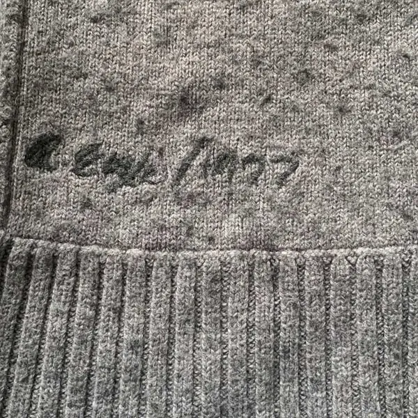 American Eagle Cardigan Sweater Unisex Small Gray Wool Blend Elbow Patch Preppy - Image 5