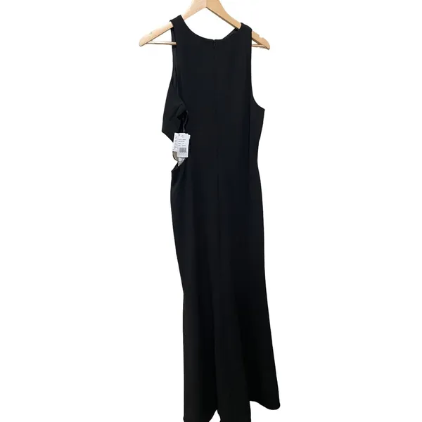 AQUA Scuba Crepe Cut Out Evening Gown Womens 16 Black New Formal‎ Maxi Dress - Image 2