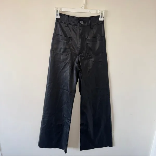 Zara The Marine Straight Faux Leather Pants US Size O - Image 7