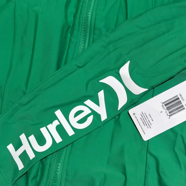 NWT Hurley Tropical Tree Green Long Sleeve One-Piece Swimsuit - Small - Image 9