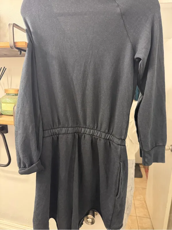 aerie Black Long-Sleeve Drawstring Waist Jumpsuit - Image 4