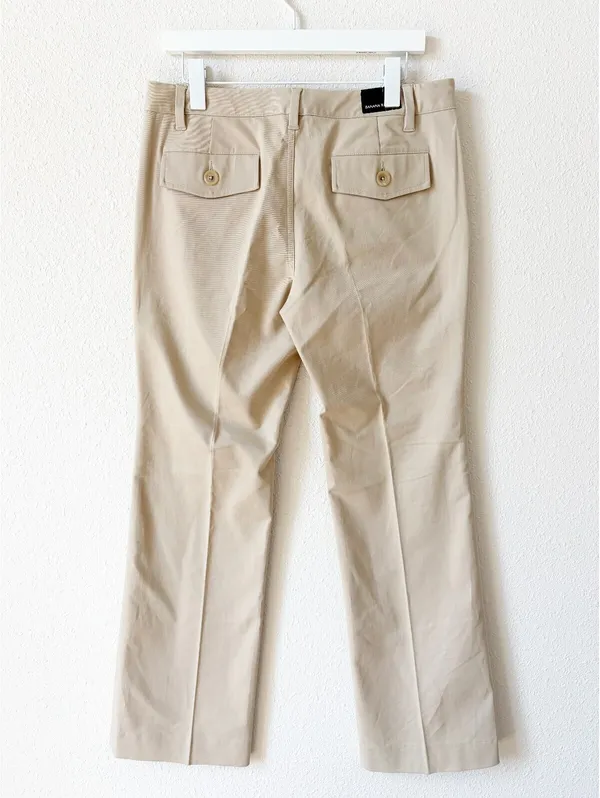 Banana Republic Cotton Straight Leg Trousers Chino Neutral Size 10 - Image 2