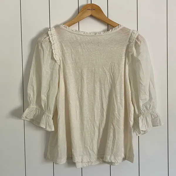 Anthropologie Smocked Puff Sleeve Top - Image 3