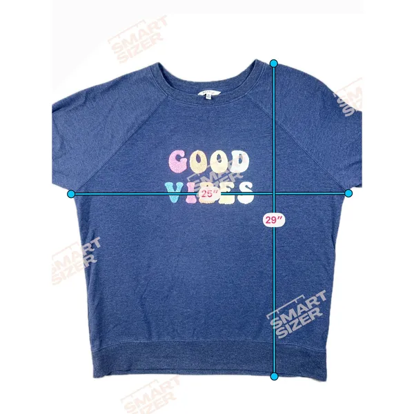 Wildfox Good Vibes Sweatshirt Women's M Oversized Blue Rainbow Graphic Pullover - Image 8