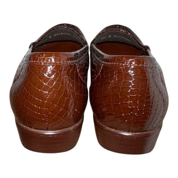 SAS Tripad Simplify Brown Patent Crocodile Embossed Leather Loafers Women's 7.5‎ - Image 2