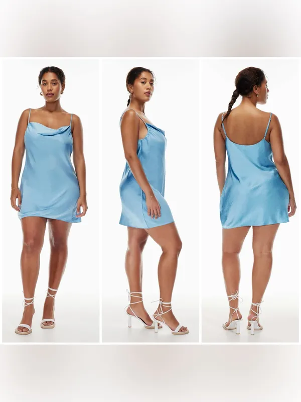 Aritzia Allusion Light Blue Mini Dress (Size S) - Image 2