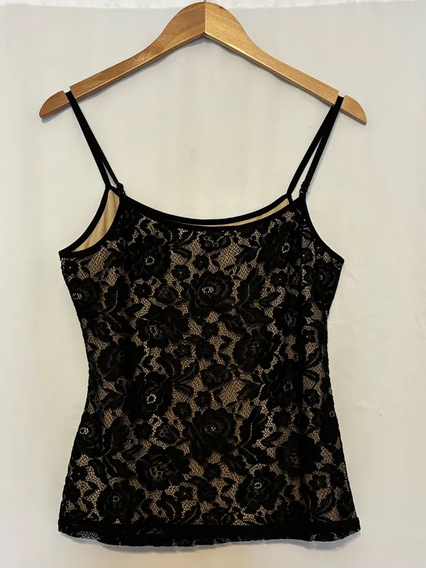 Venus Black Lace Camisole Office Siren Whimsy Goth Mob Wife Indie Sleaze size M - Image 3