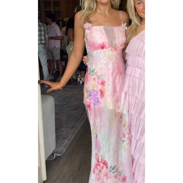FOR LOVE & LEMONS Lisa Maxi Dress in Pink Size Large - Image 5