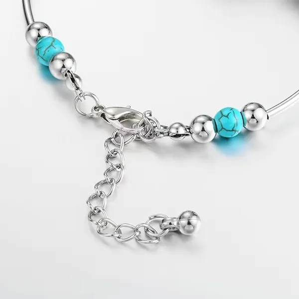 Gorgeous silver plated butterfly‎ bracelet with turquoise beads fashion j… - Image 5