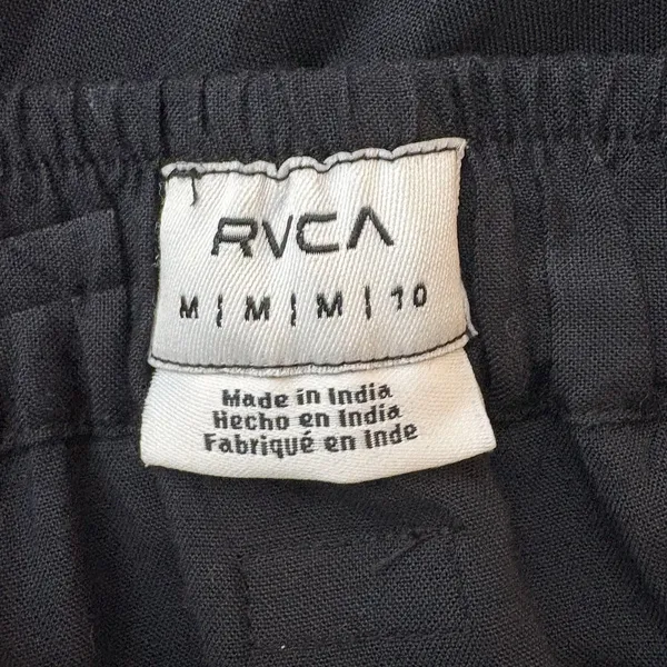 RVCA Black Midi Skirt Two Split Elastic waist Size Medium women's Lightweight - Image 4