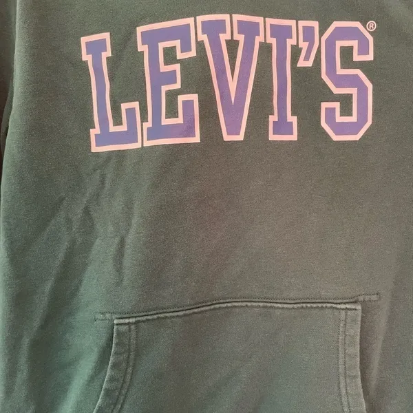Levi’s hoodie size small color green and blue - Image 2
