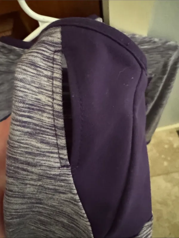Adidas Heathered Gray & Purple Performance Zip Jacket - Image 4