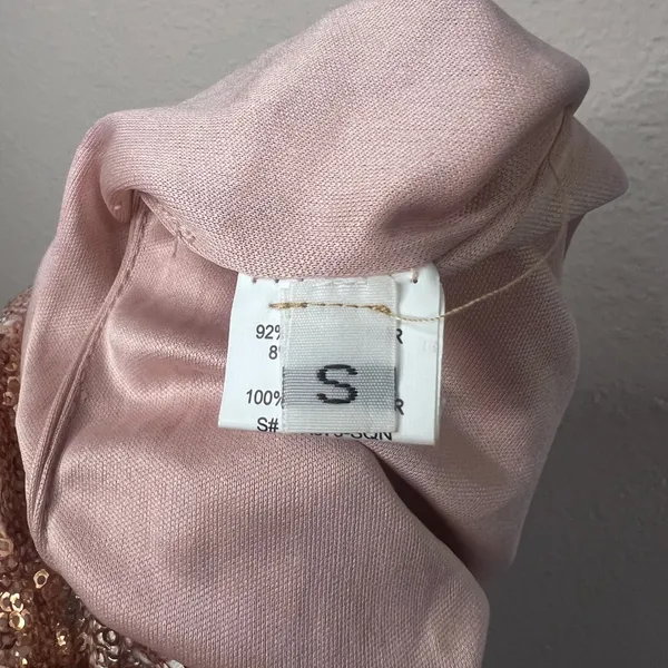 Sparkle Sequin Mini Skirt in Dusty Rose Pink - Image 5