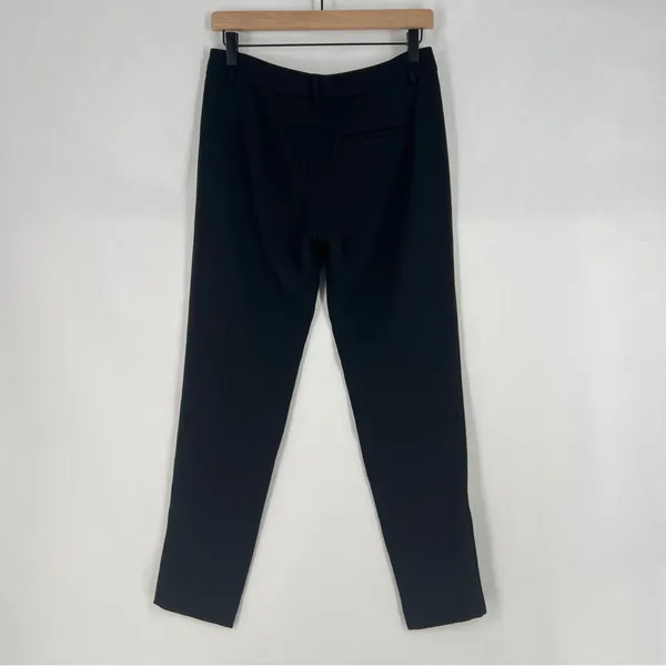 Vince Women's Satin Binding Easy Trousers Tapered Slim Leg‎ Crepe Black Size 2 - Image 9