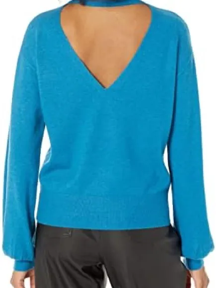 Women's Mock Neck Balloon Sleeve Sweater - Beige - Image 2