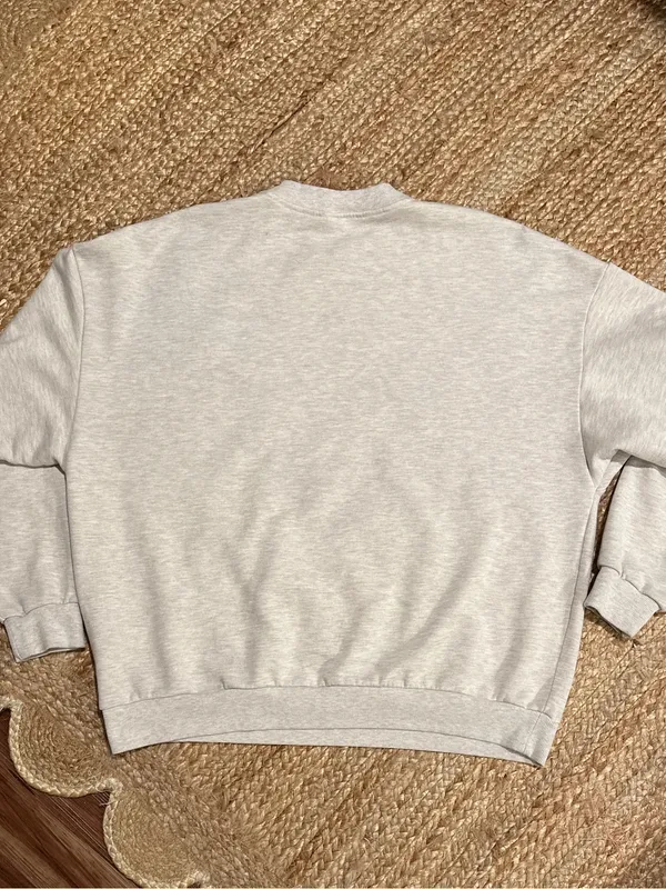 ALO Yoga Female Accolade Crew Neck Pullover Cozy Sweatshirt Oatmeal Heather XL - Image 7