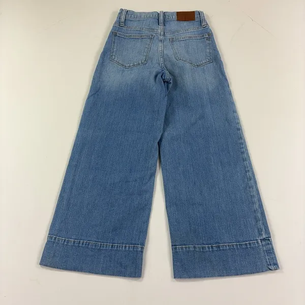 Madewell Wide-Leg Crop Jeans Womens 23 Blue Light Wash High Rise Stretch Denim - Image 3