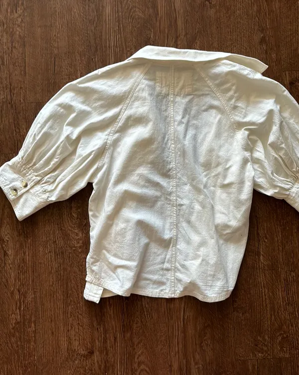 White Puff Sleeve Top - Image 5