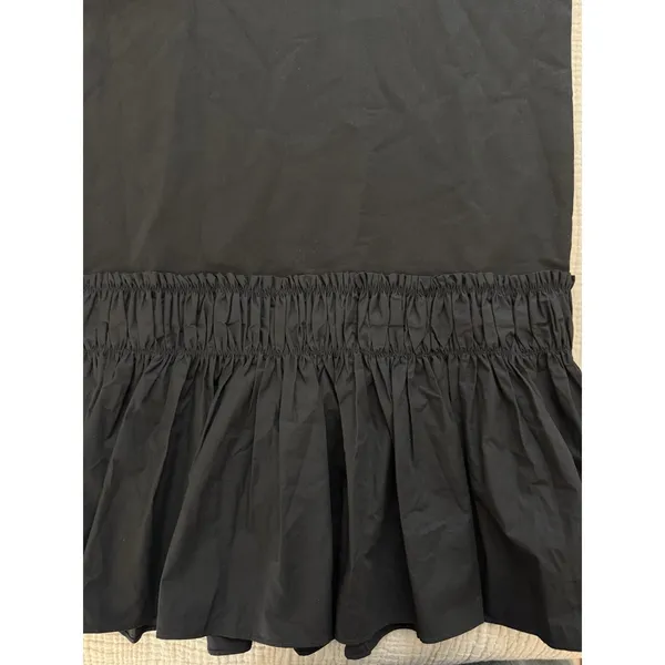 English Factory Drop Waist Mixed Media Dress‎ Medium Black Smocked Shift - Image 4