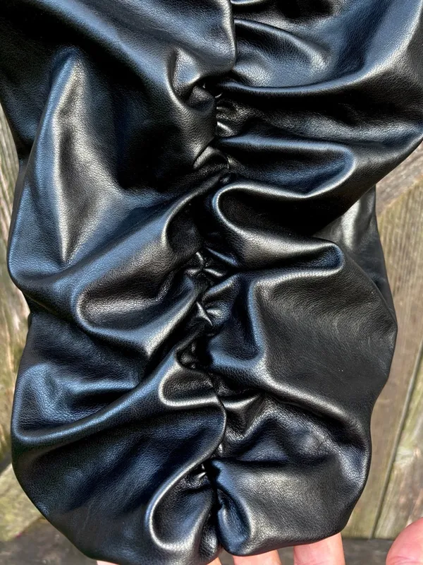 Like New 7 For All Mankind Faux Leather Ruched Cami Top Small Retail $178.00 - Image 9