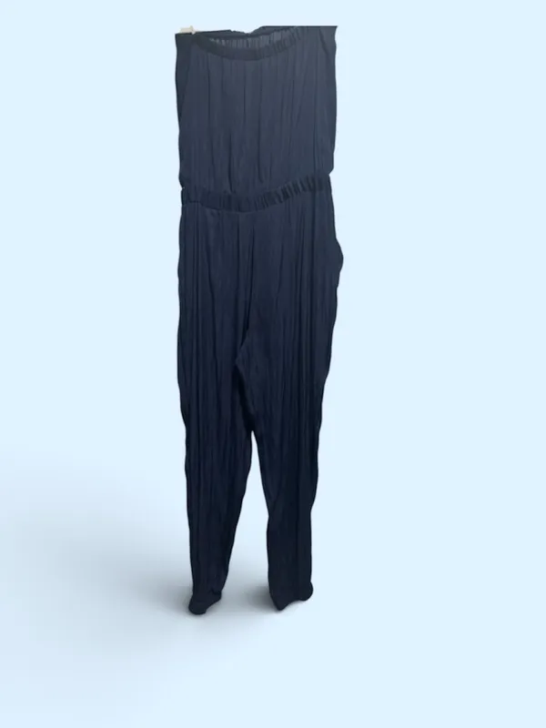 Lilly Pulitzer Emiko Strapless Jumpsuit True Navy Satin Size Medium - Image 3