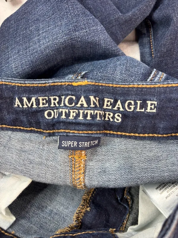 American Eagle Skinny Kick 4 Dark Blue Flare Jeans - Image 6