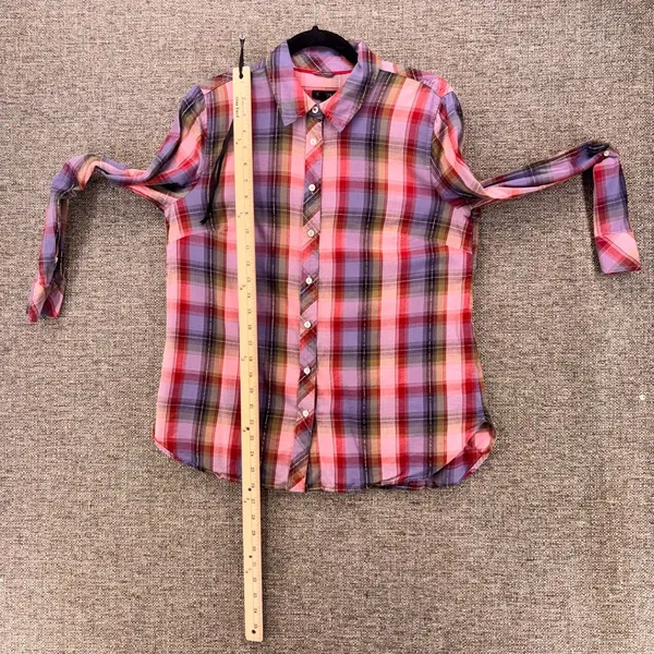 Talbots Button Up Shirt‎ Purple Plaid M - Image 15
