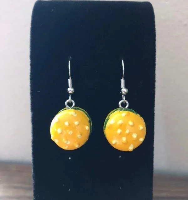 Handmade Hamburger Earrings - Image 2