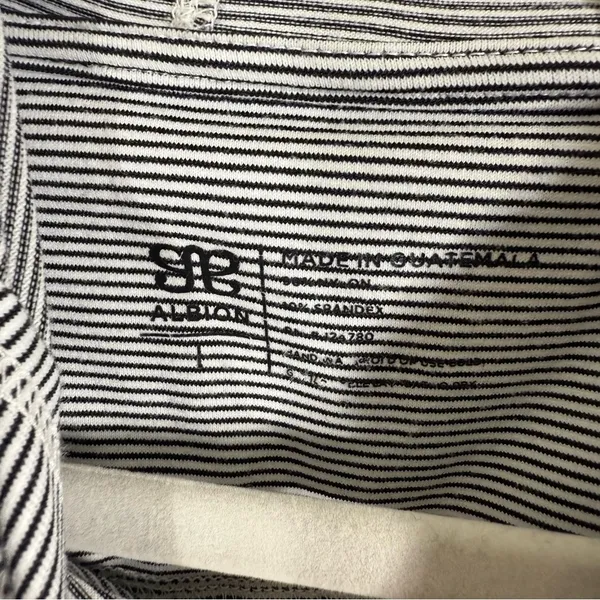 Albion Fit Zip Up Hoodie Sweatshirt Large Black White Stripe - Image 6