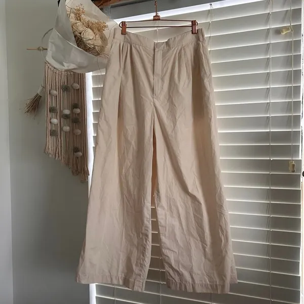 Uniqlo x Clare Waight Keller :C cotton Wide Leg Pants | size 10 minimalist - Image 2