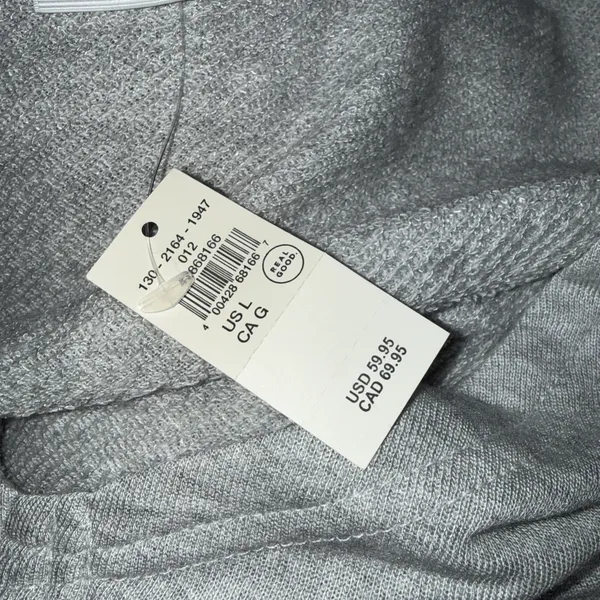 OFFLINE by Aerie Gray Knit Cropped Top Size Large Drawstring Ruched Thumb Holes - Image 9