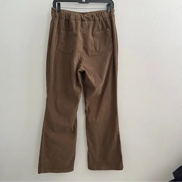 NEW Anthropologie wide leg Corduroy pants Brown LARGE - Image 7