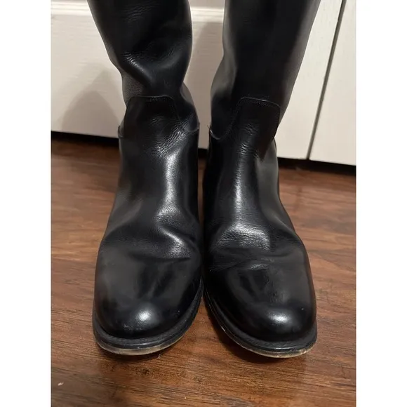 Kemptown Black Leather Equestrian Riding Boots Minimalist Old Money Quiet Luxury - Image 4
