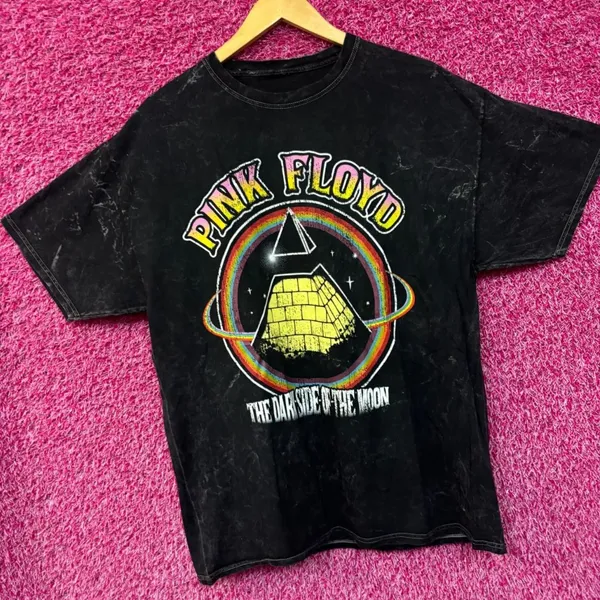 Pink Floyd Dark Side Of The Moon mineral wash Rock Tshirt size large - Image 3