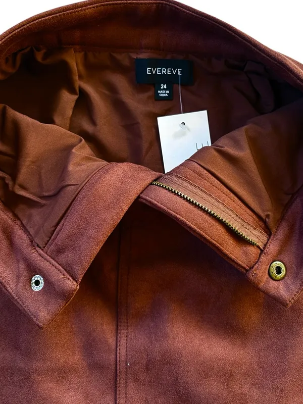 NWT EVEREVE Claudia Faux Suede Mini Skirt Brown Size 24 Retail $88.00 - Image 8