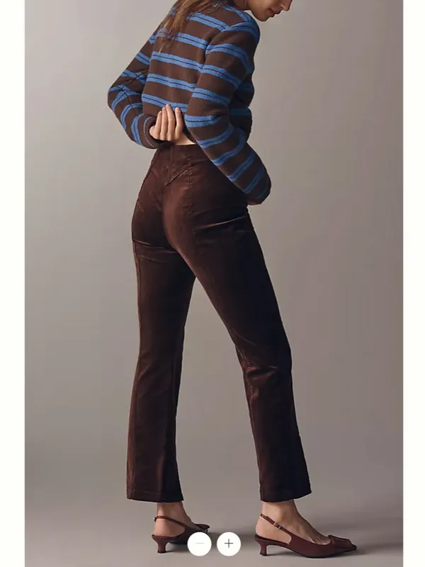 Anthropologie Maeve High-Rise Split-Front Velvet Skinny Pants - Image 3