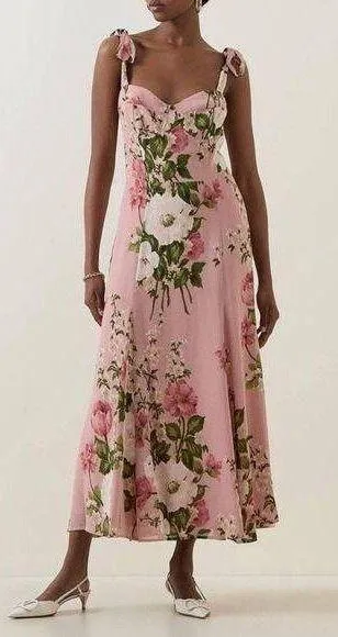 Reformation Nadira Floral Pink Maxi Dress - Image 2