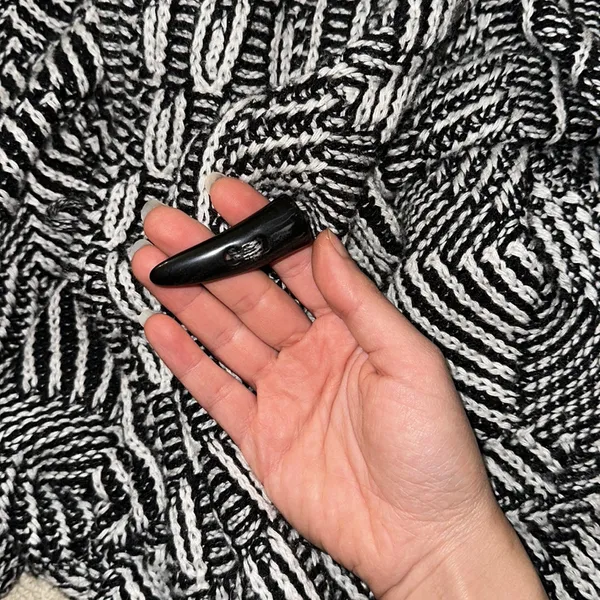 Size small 3/4 sleeve black patterned cardigan - Image 9