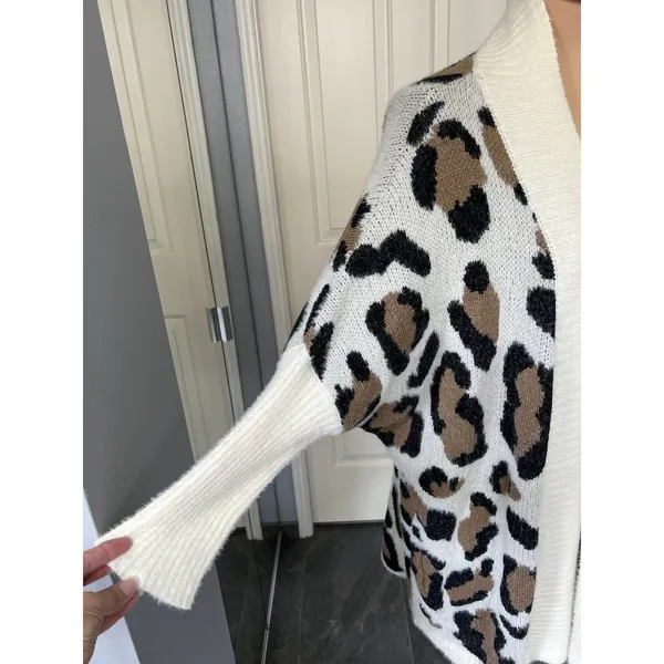 Animal Leopard Print Cozy Long Line Cardigan Sweater Soft Comfy‎ - Image 3